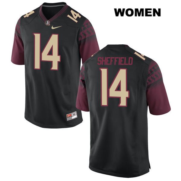 Women's NCAA Nike Florida State Seminoles #14 Deonte Sheffield College Black Stitched Authentic Football Jersey DOU6169LU